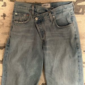 Agolde high waist cross cross straight leg jeans - mint condition!